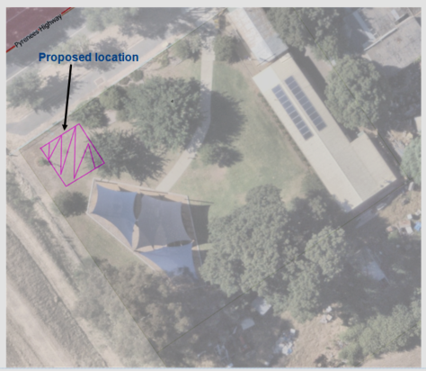 Proposed location at Lyons Park, Newstead