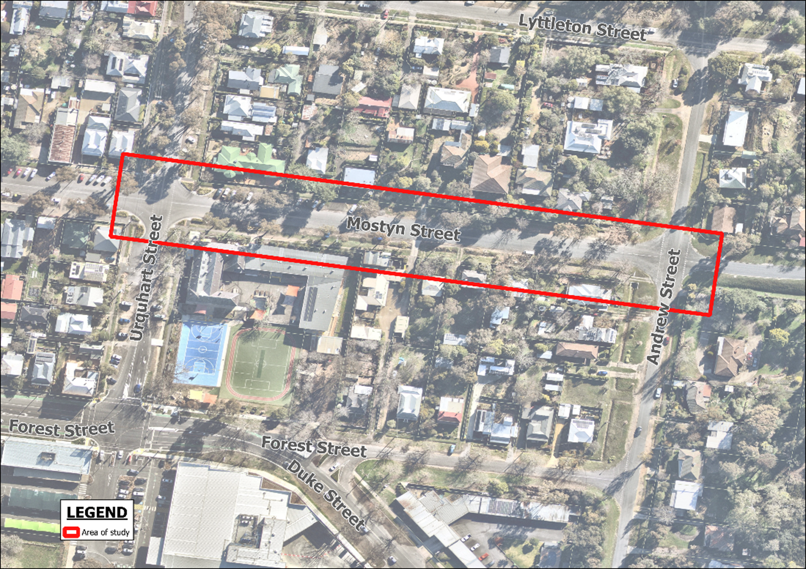 A map of the impacted area
